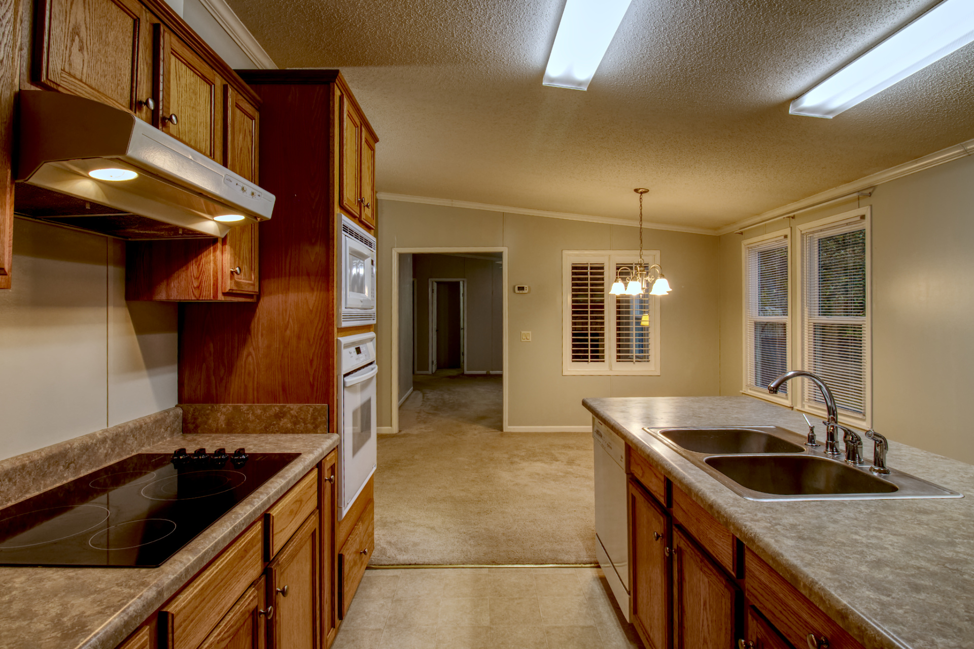 Kitchen and dining room area